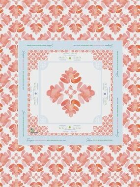 Mahjong Tablecloth Pop of Poppy Pattern